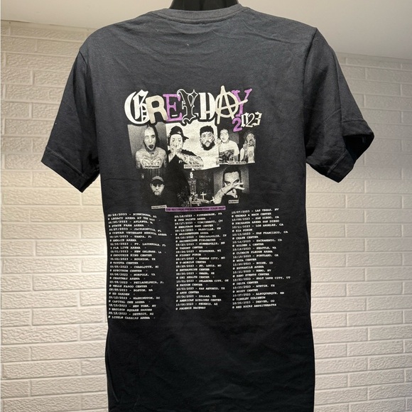 Black Graphic Tee with Purple Accents - Picture 3 of 5